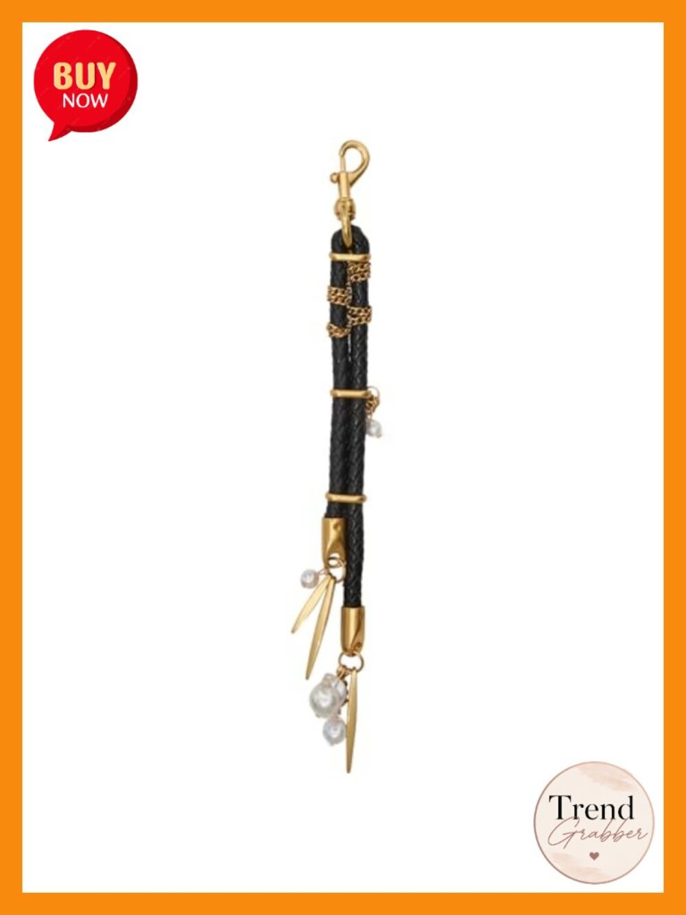 Rebecca Minkoff Style Bag Charm with Antique Brass Hardware